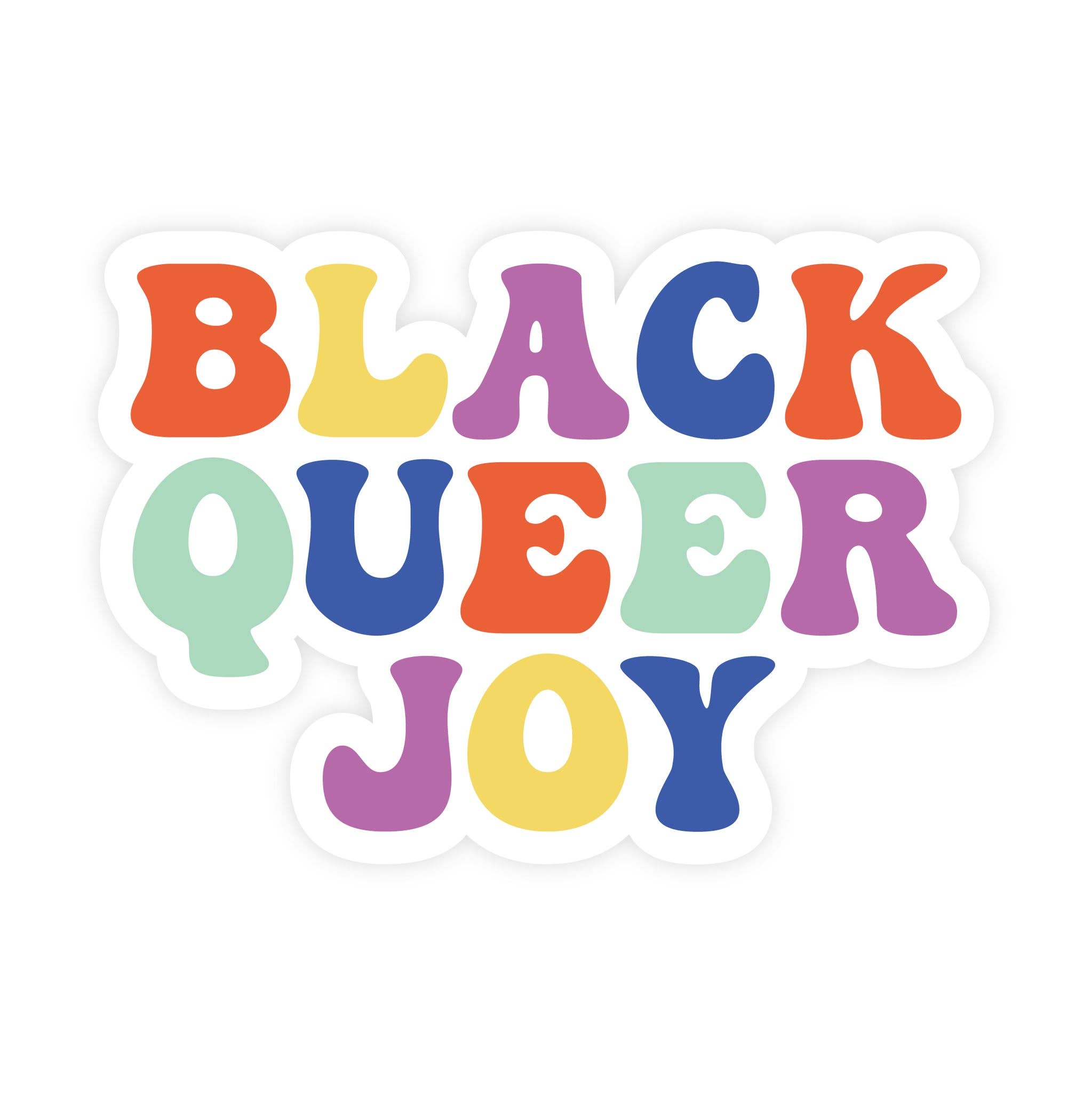Black Queer Joy Vinyl Sticker - Spiral Circle