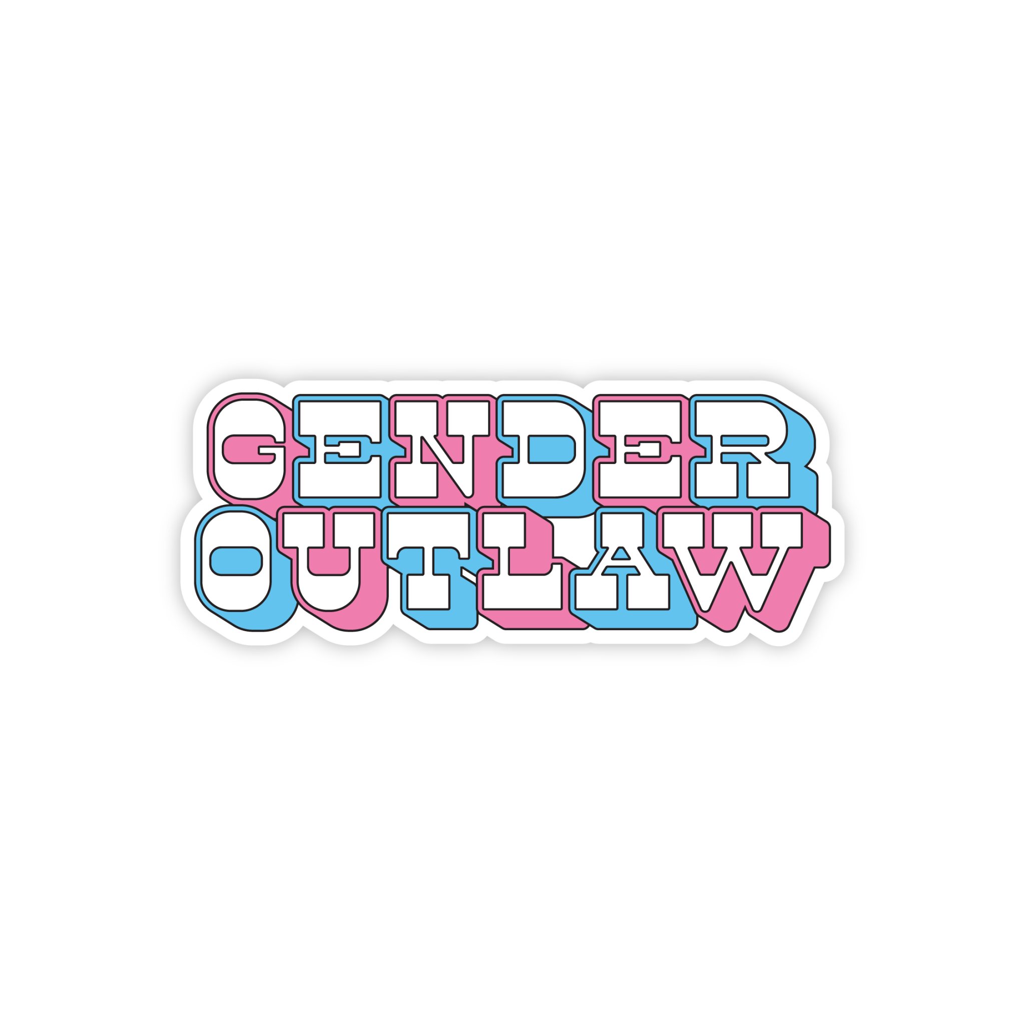 Gender Outlaw - Trans Sticker - Spiral Circle