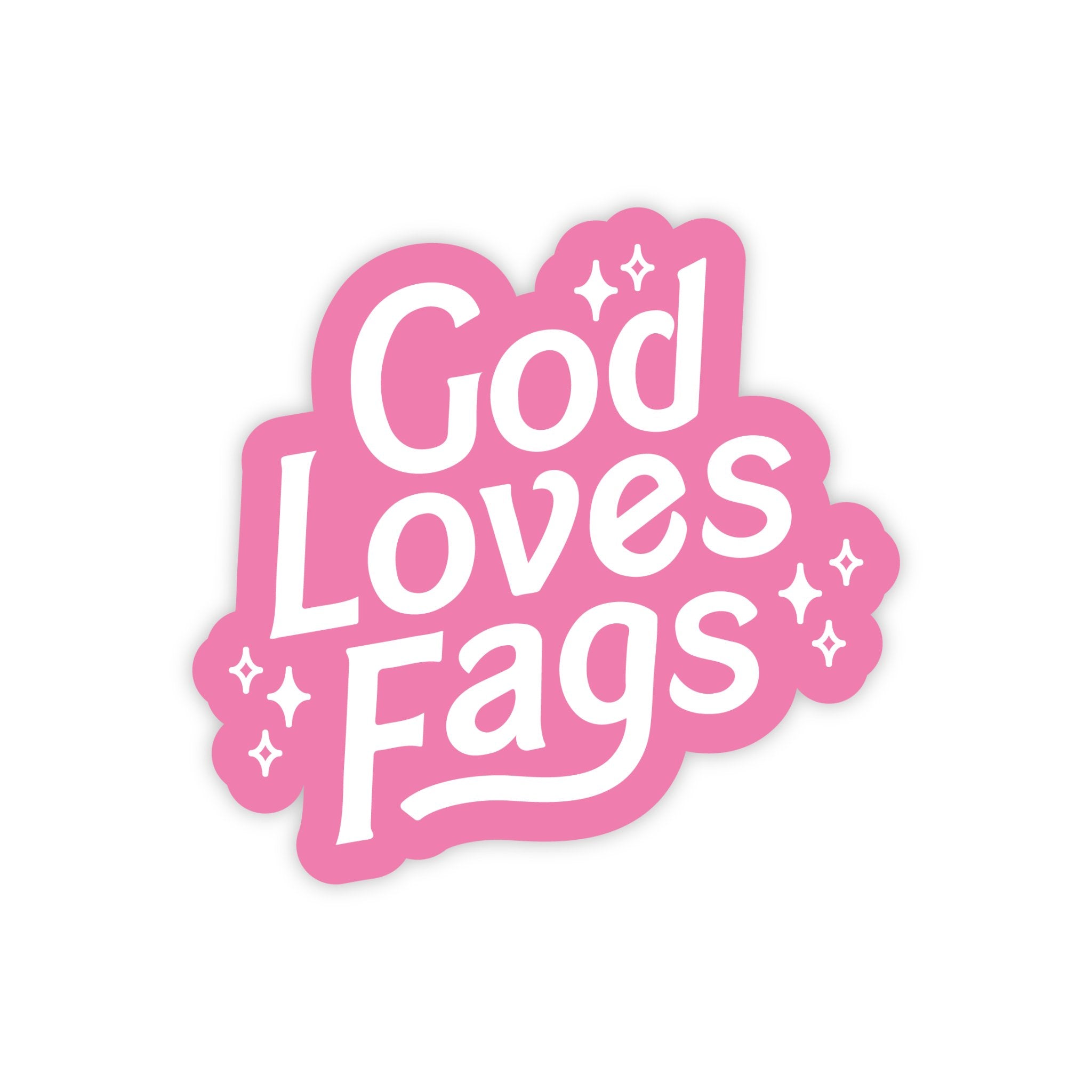 God Loves Fags Sticker - Spiral Circle