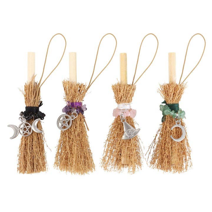Lucky Crystal Broomstick Car Charms - Spiral Circle