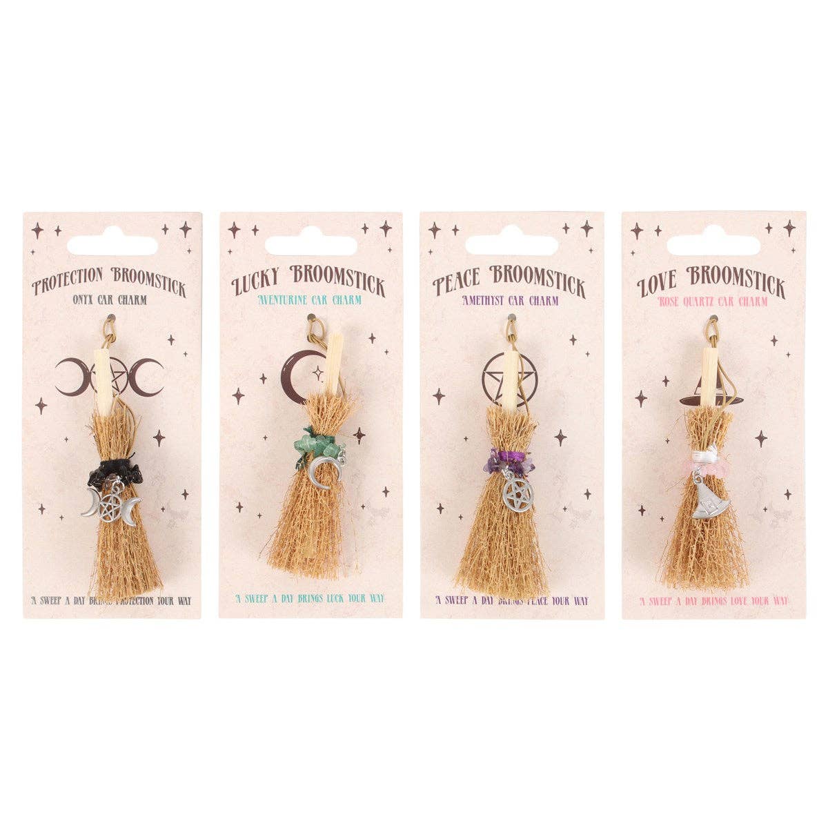 Lucky Crystal Broomstick Car Charms - Spiral Circle