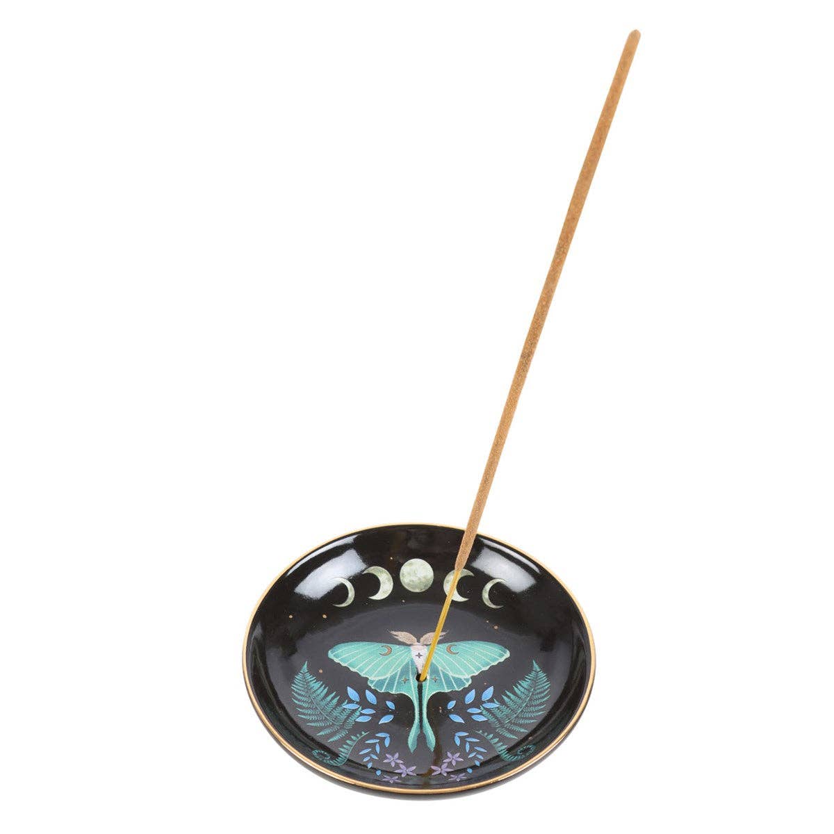 Luna Moth Ceramic Incense Plate - Spiral Circle