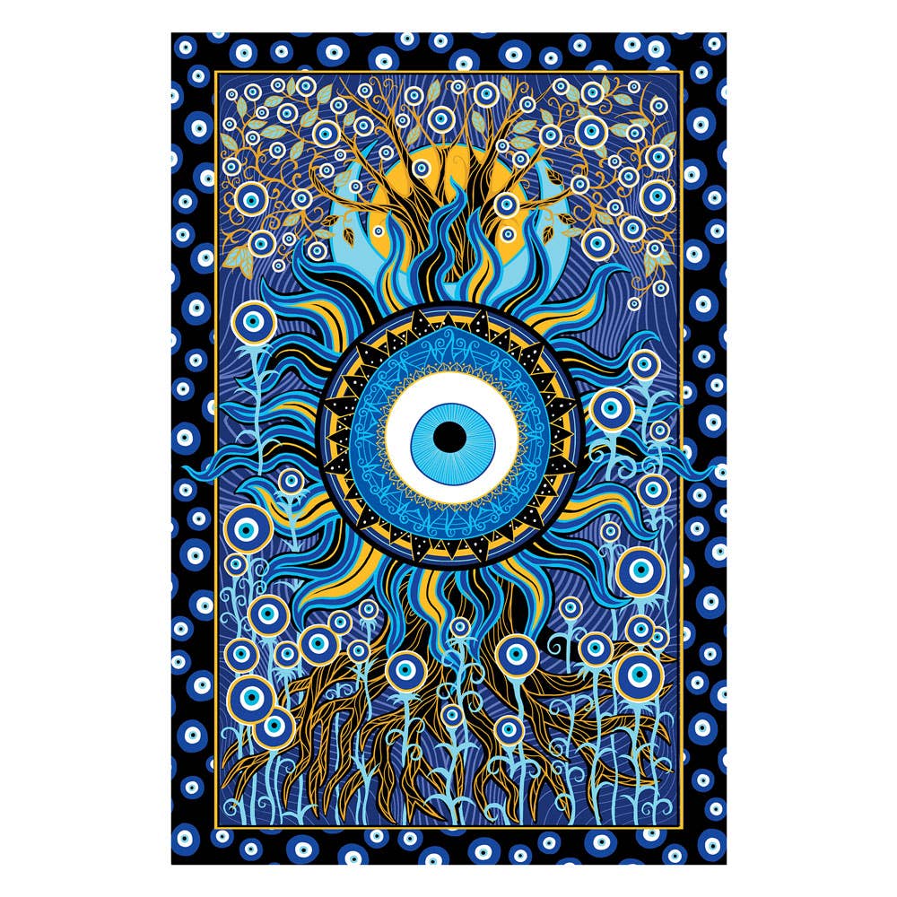 3D Evil Eye Tapestry - Spiral Circle