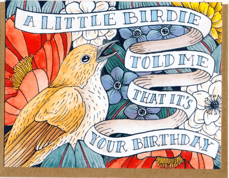 A Little Birdie Told Me That It's Your Birthday Card - Spiral Circle