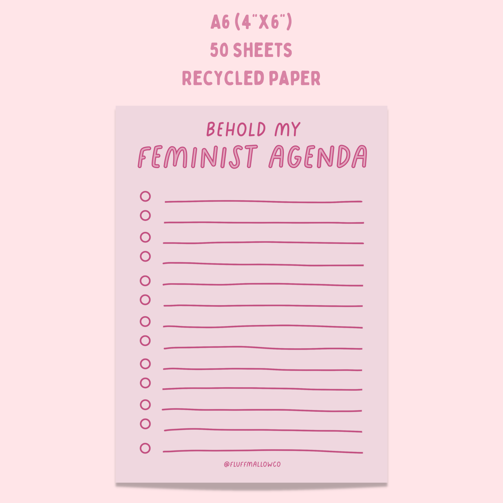 A6 feminist agenda notepad (4