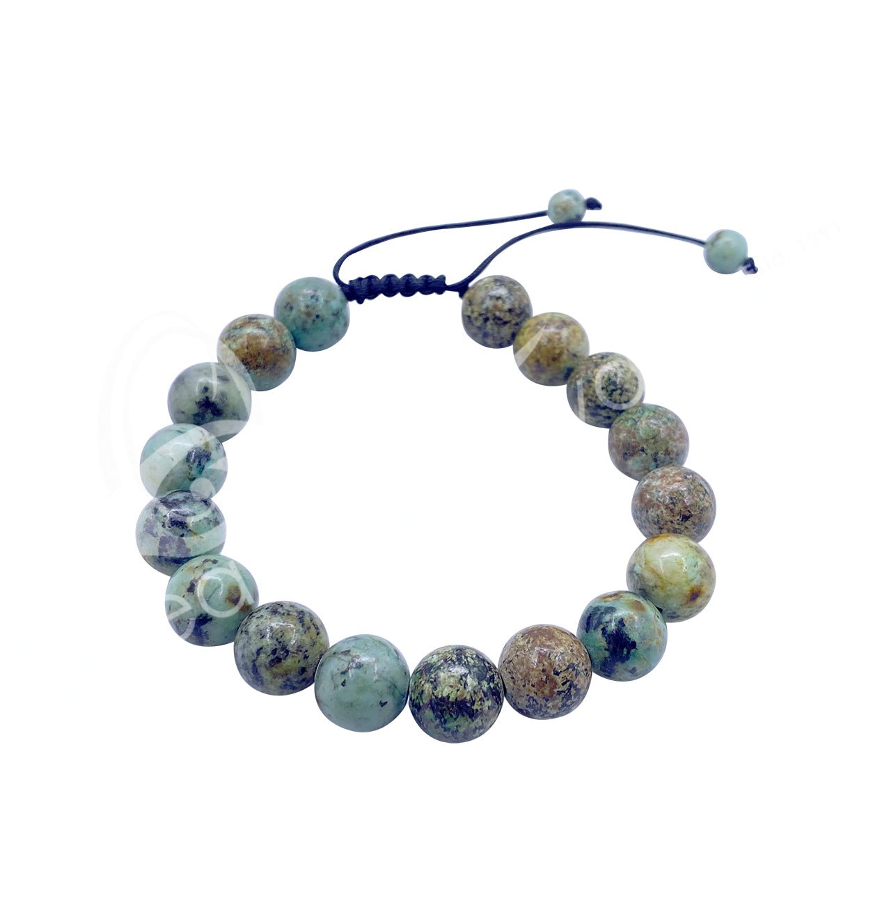 African Turquoise Adjustable Bracelet | 10MM - Spiral Circle