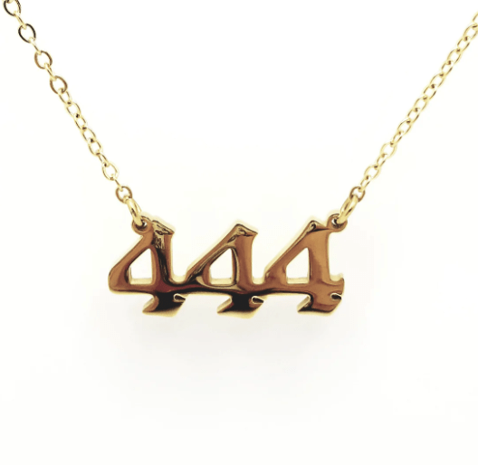 Angel Number Necklace | 444 | 18 k Gold Plated - Spiral Circle