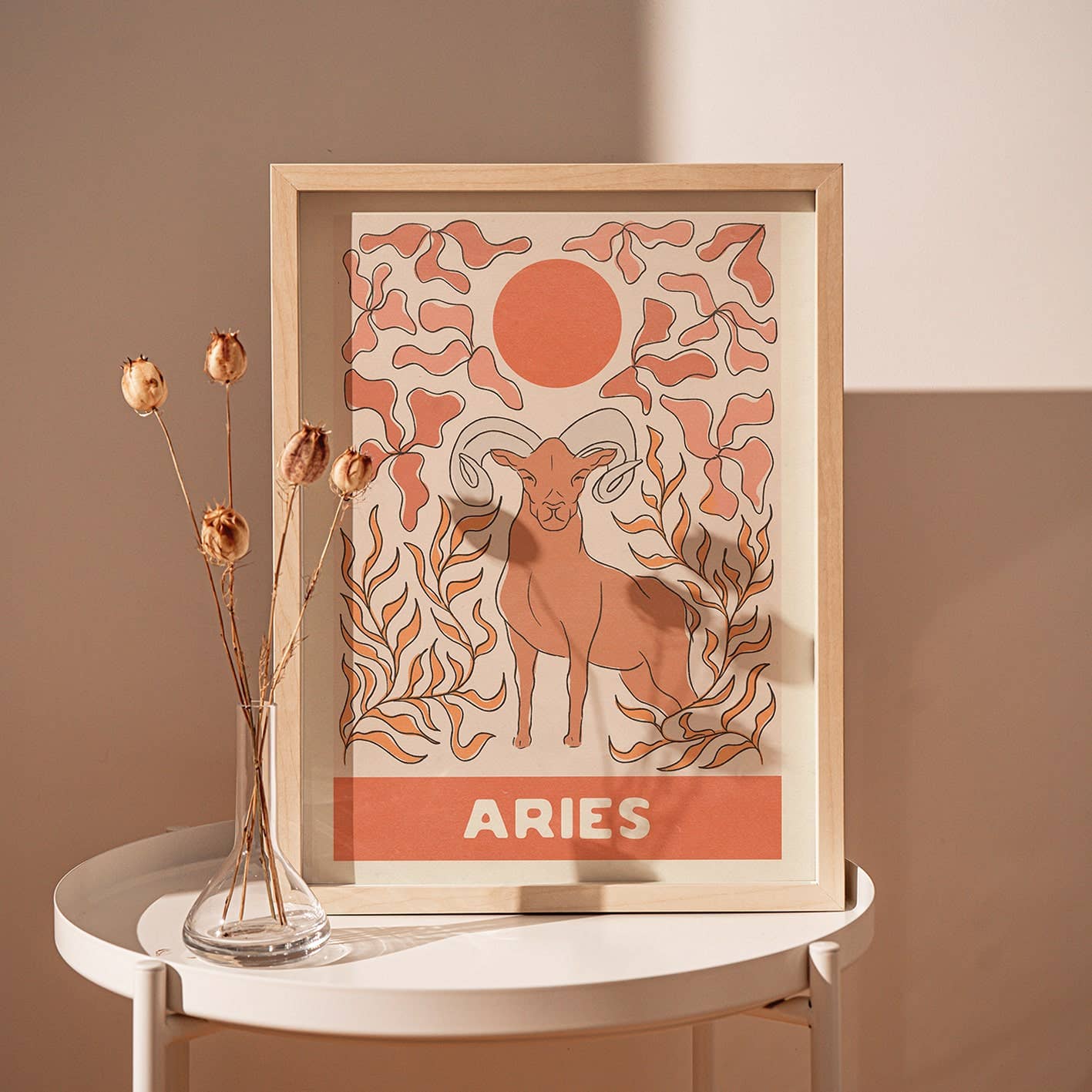 Aries Art Print - Spiral Circle