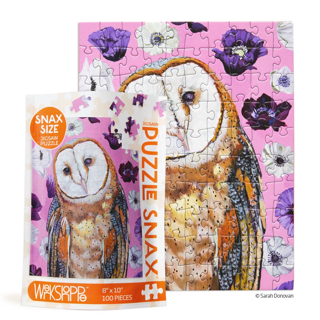 Barn Owl | 100 Piece Puzzle Snax - Spiral Circle