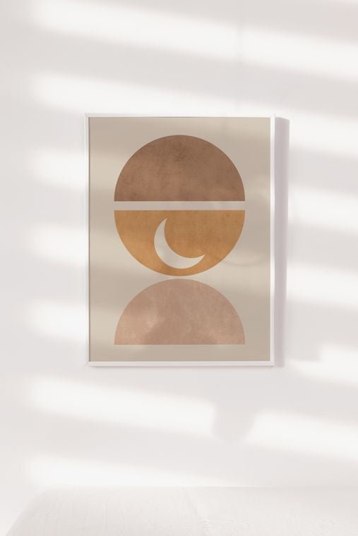 Boho Abstract Moon Geometric Art Print - Spiral Circle