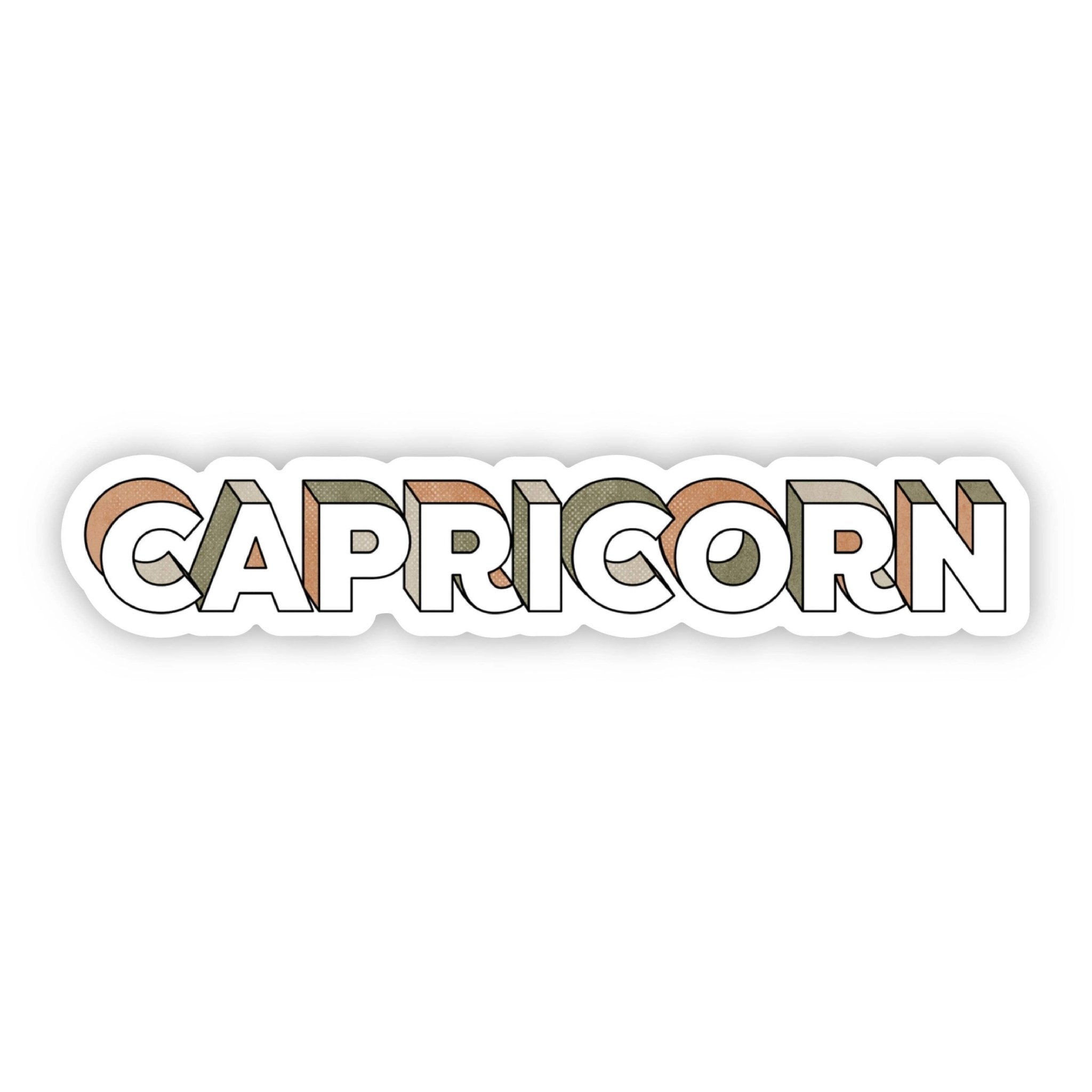 Capricorn | Lettering Zodiac Sticker - Spiral Circle