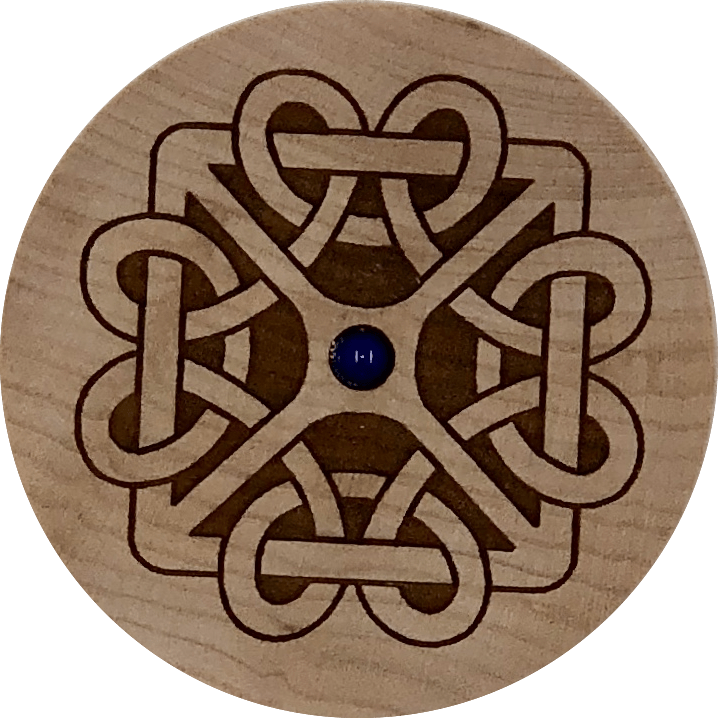 Celtic Square Design Wood Dreambox - Spiral Circle