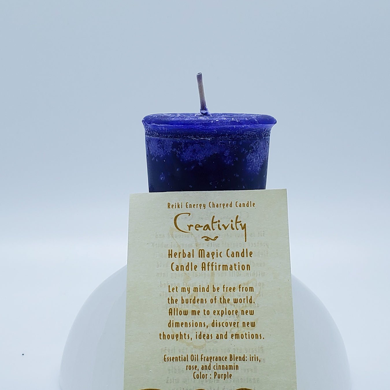 Creativity | Purple | Votive Intention Candle | Reiki Charged - Spiral Circle