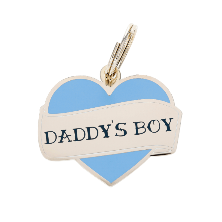 Daddy's Boy Pet ID Tag - Spiral Circle