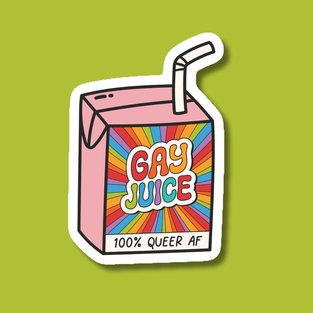 Gay Juice Box Sticker - Spiral Circle