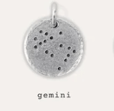 Gemini Zodiac Constellation Charm - Spiral Circle