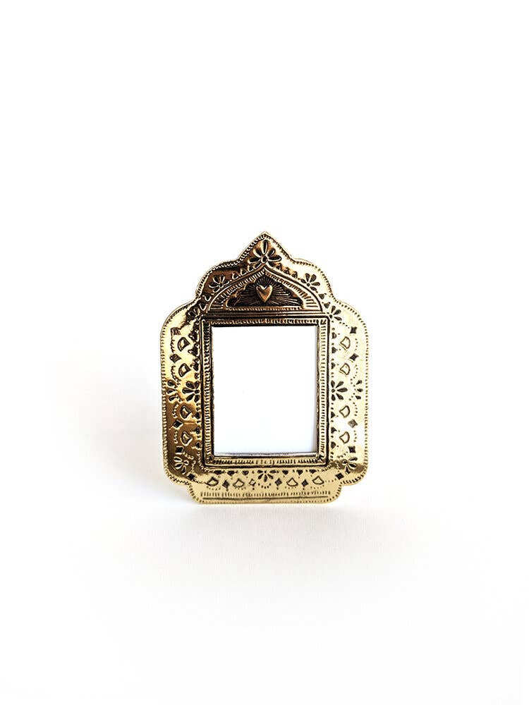 Gold Faux Tin Frame | Small - Spiral Circle