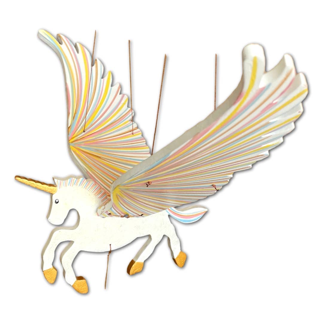 Golden Unicorn Flying Mobile - Spiral Circle