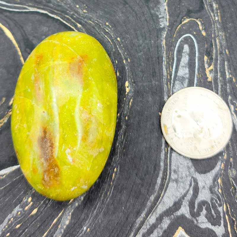 Green Opal | Palm Stone - Spiral Circle