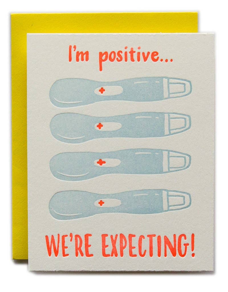 I’m Positive We’re Expecting | Greeting Card - Spiral Circle