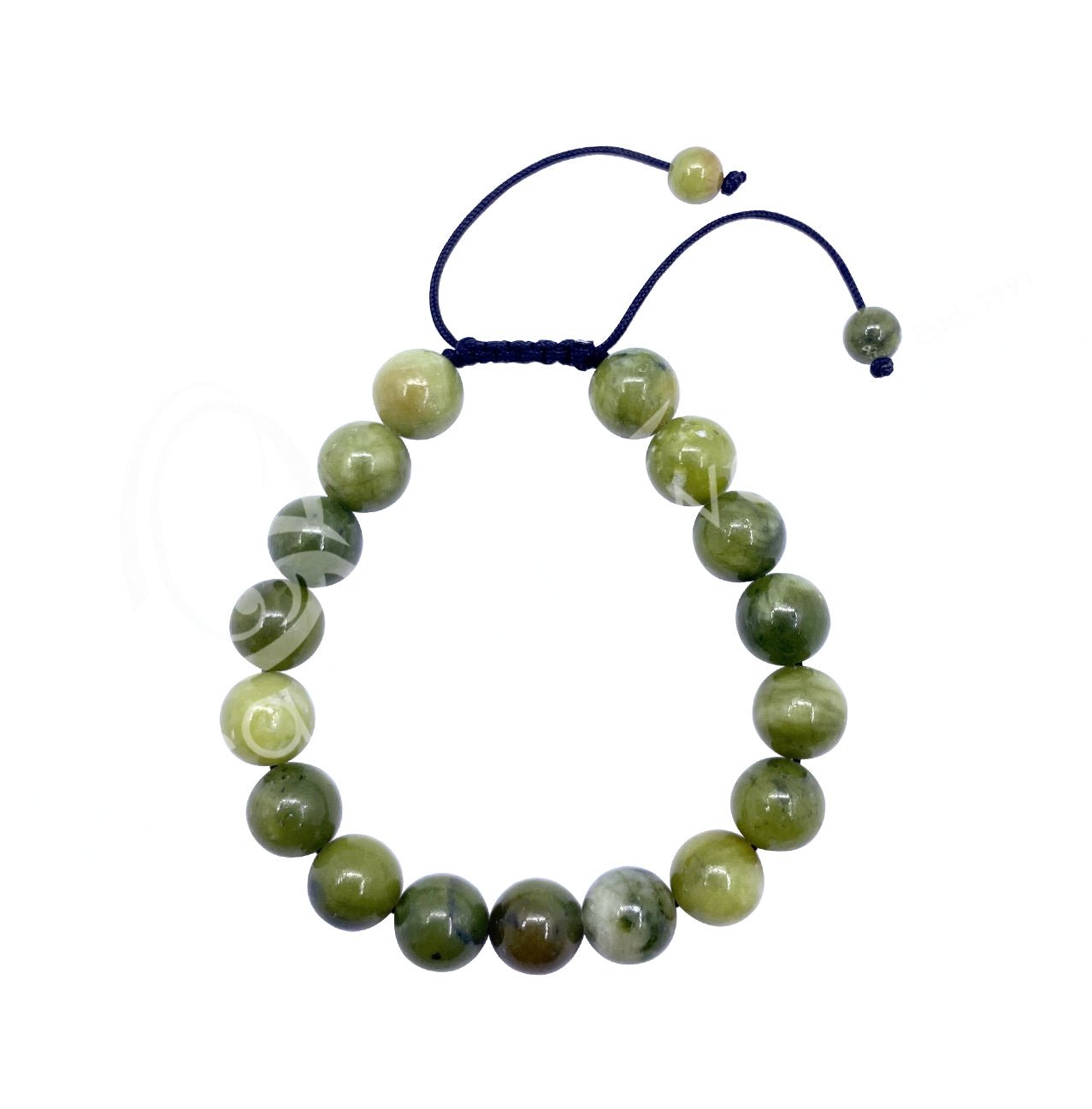 Jade Adjustable Bracelet | 10MM - Spiral Circle