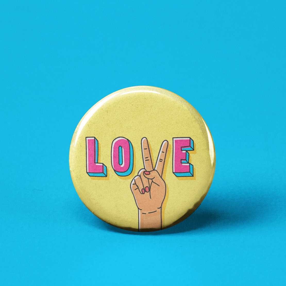 Love and Peace Pinback Button - Spiral Circle