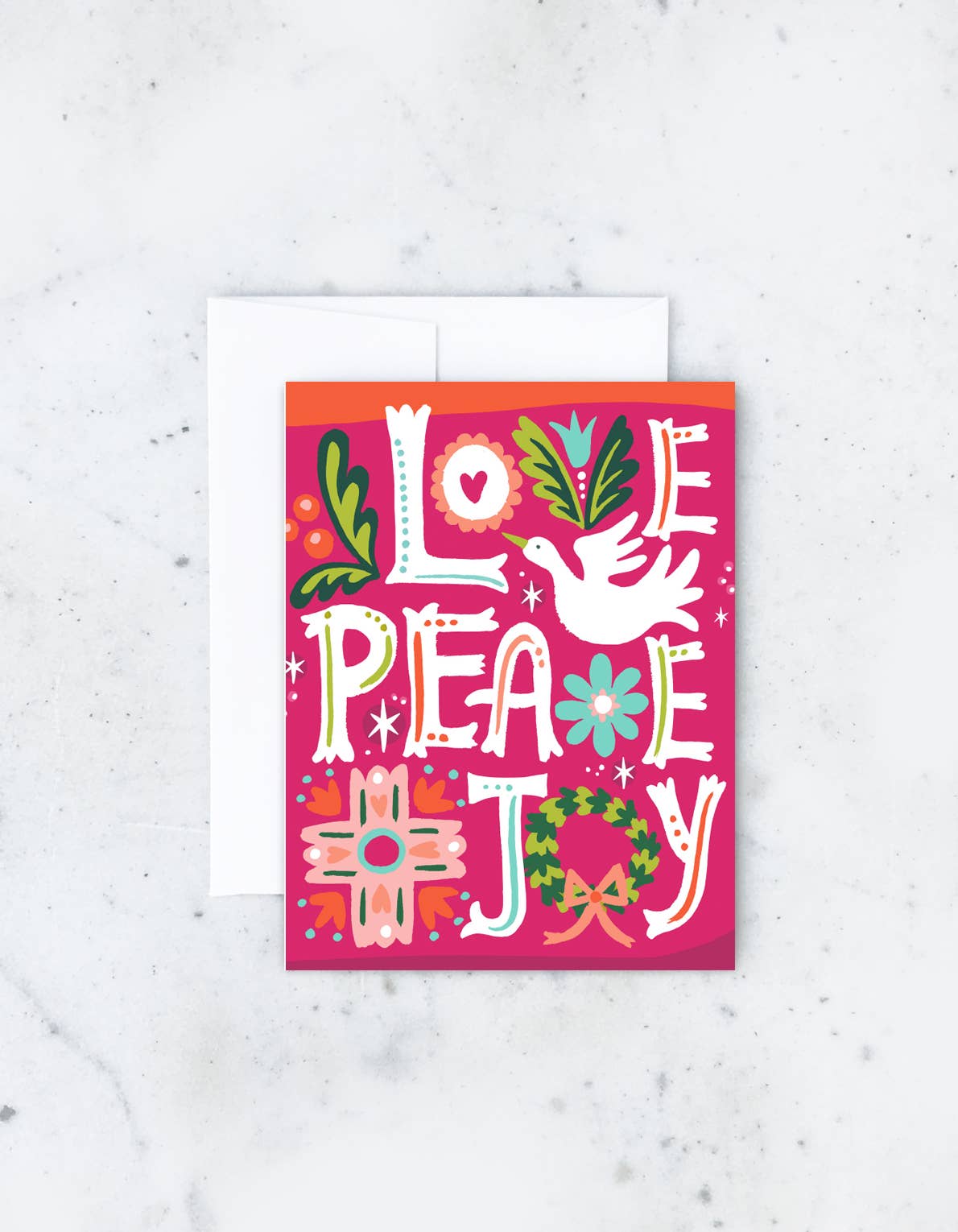 Love Peace Joy | Holiday Card - Spiral Circle
