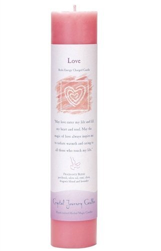 Love | Pink Pillar Candle | Reiki Charged - Spiral Circle