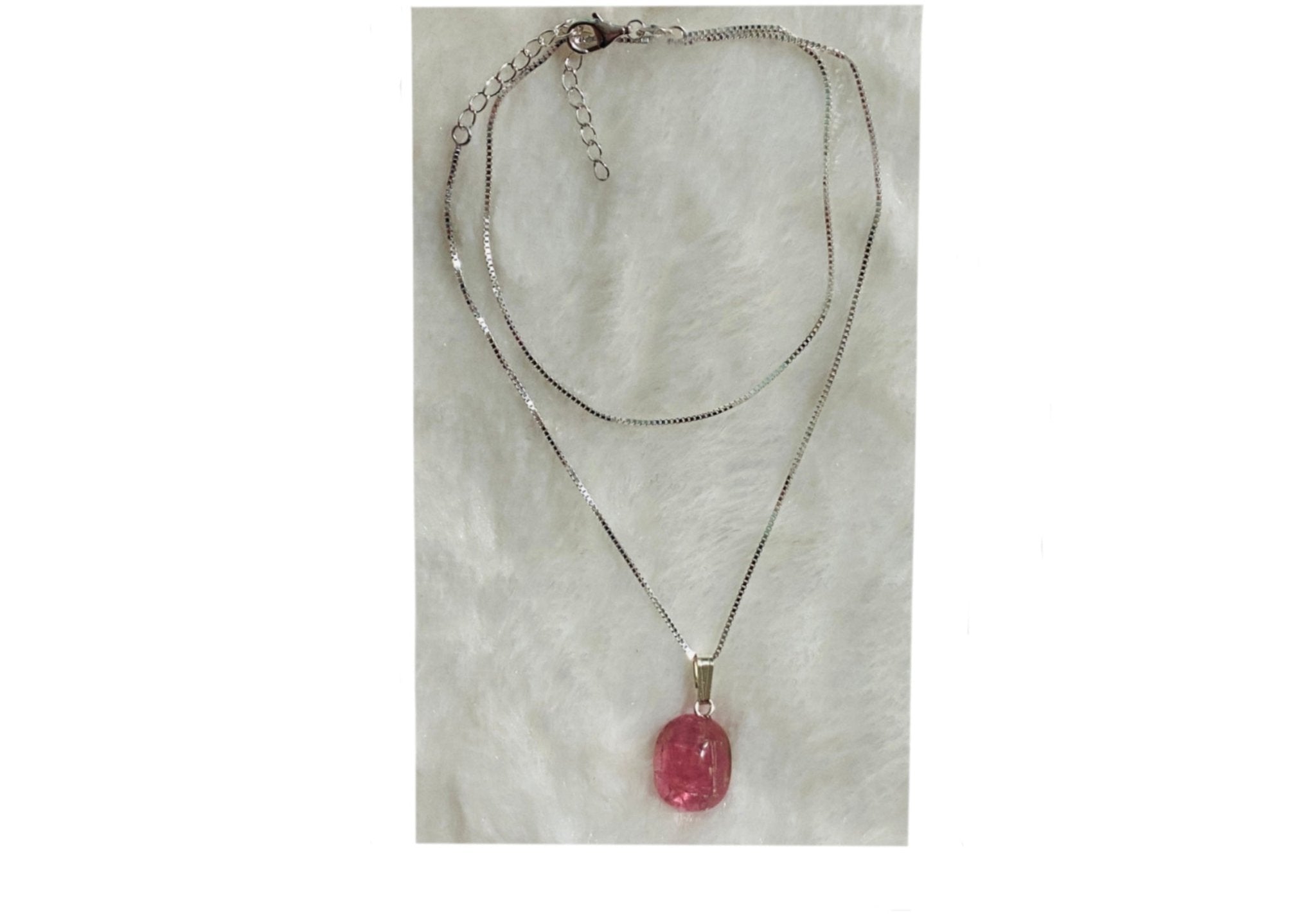 Pink Tourmaline Rubellite Necklace | Sterling Silver - Spiral Circle