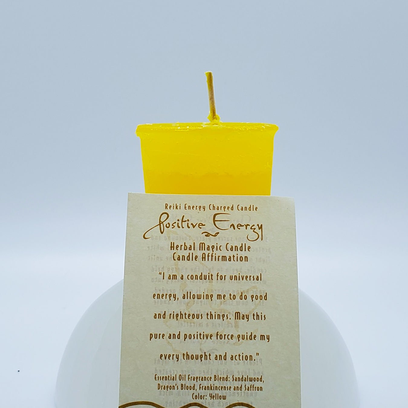 Positive Energy | Yellow | Votive Intention Candle | Reiki Charged - Spiral Circle