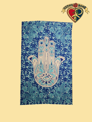 Positively Hamsa Hand | Tapestry - Spiral Circle
