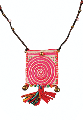 Pouch Necklace - Spiral Circle