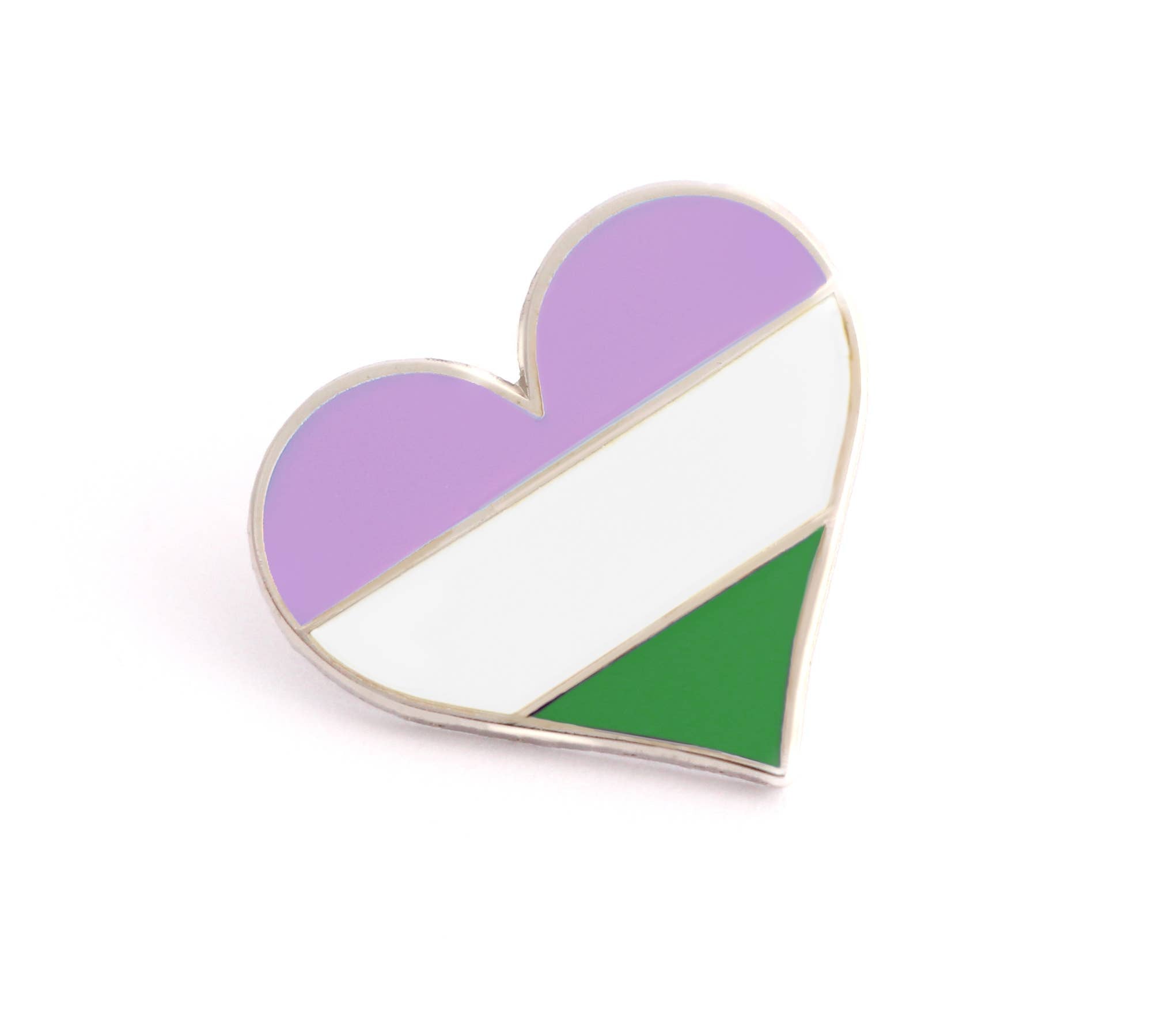 Queer Flag Heart Pin - Spiral Circle