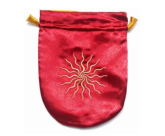 Red Satin Sunstar Tarot Bag - Spiral Circle