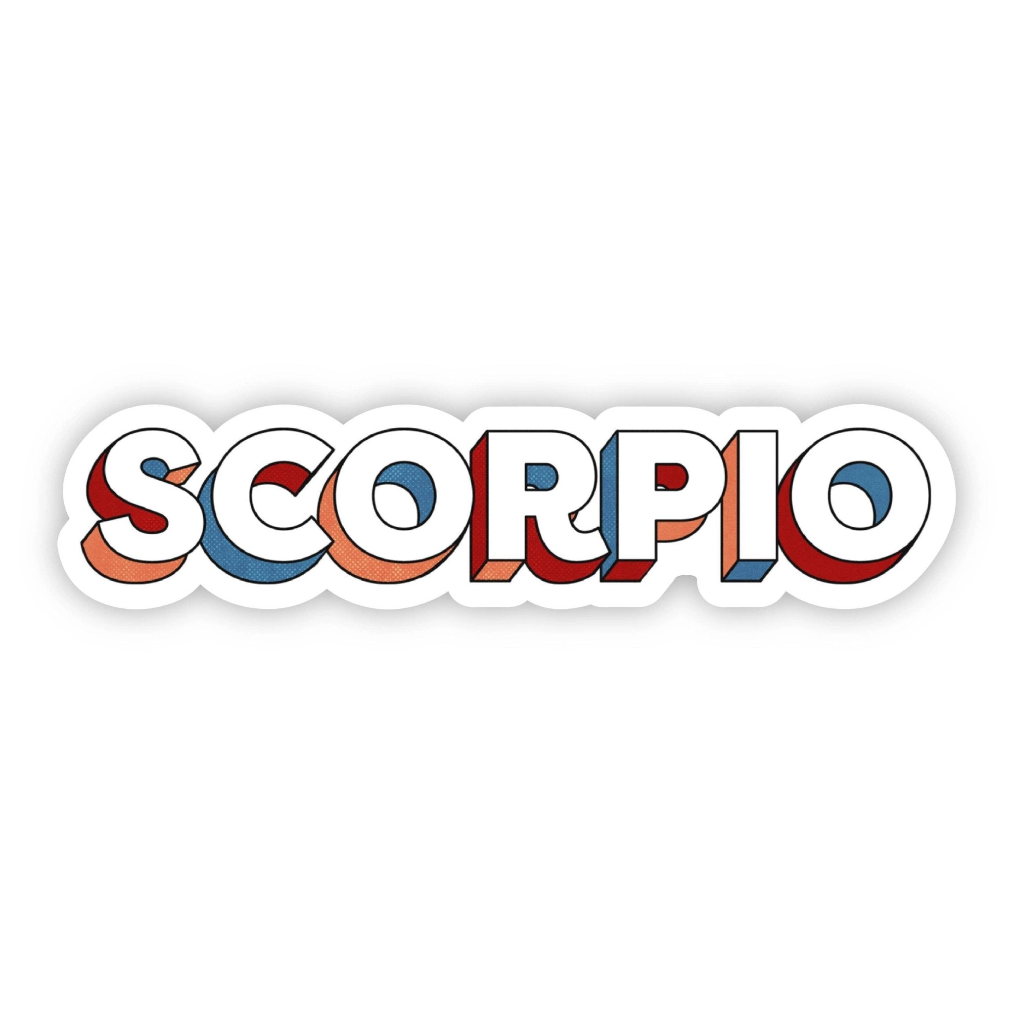 Scorpio | Lettering Zodiac Sticker - Spiral Circle