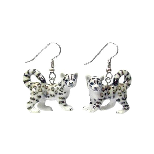 Snow Leopard Earrings - Spiral Circle