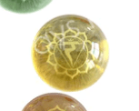Solar Plexus Chakra Glass Sphere | Laser Etched | 2 inch - Spiral Circle