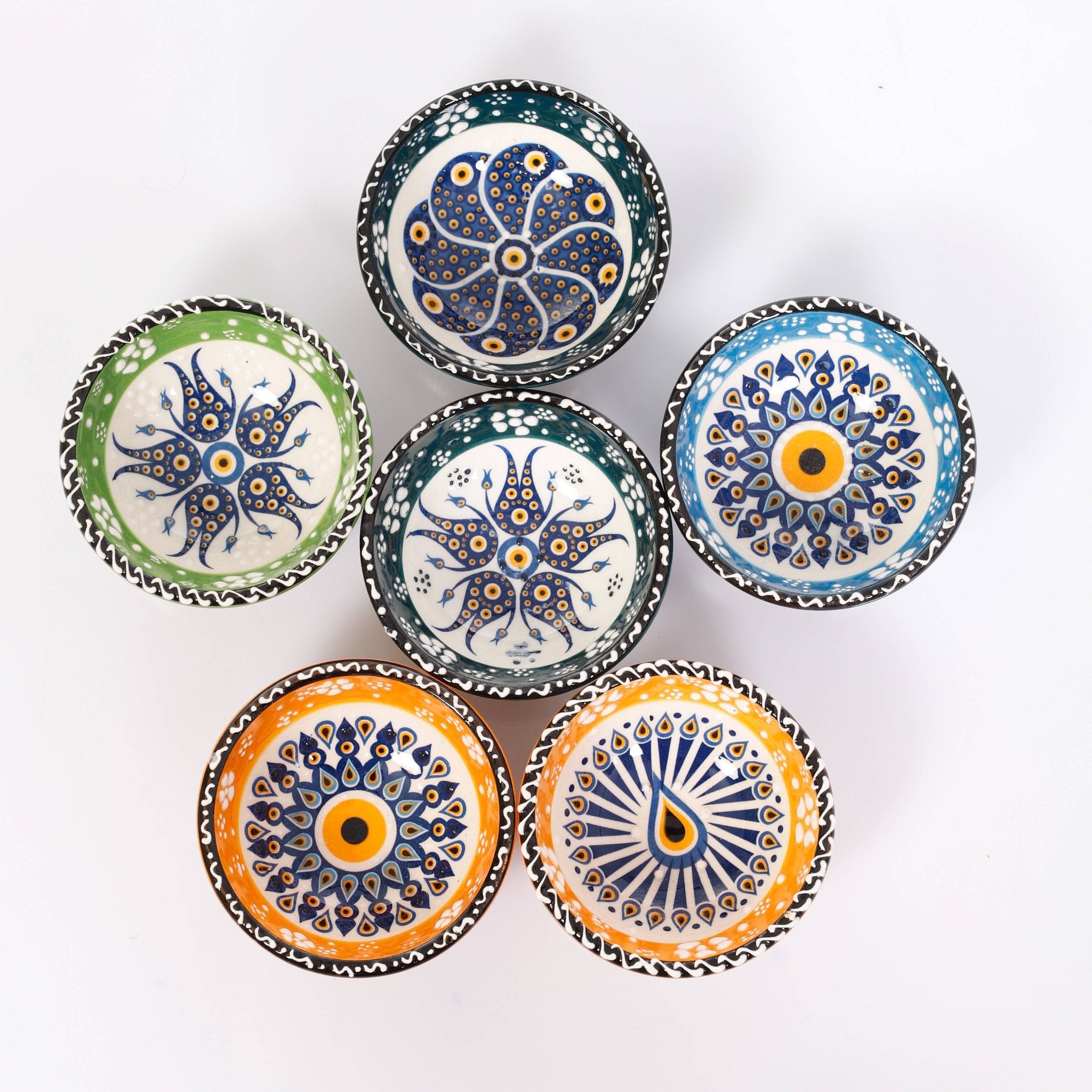 Turkish Ceramic Bowl | Small - Spiral Circle