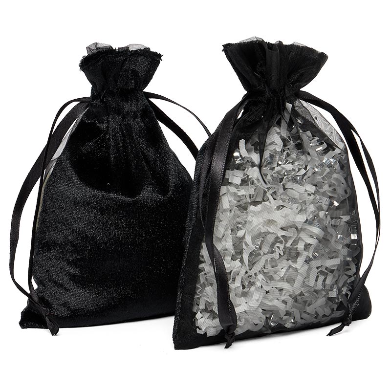 Velvet with Sheer Fabric Bag | 4 X 6