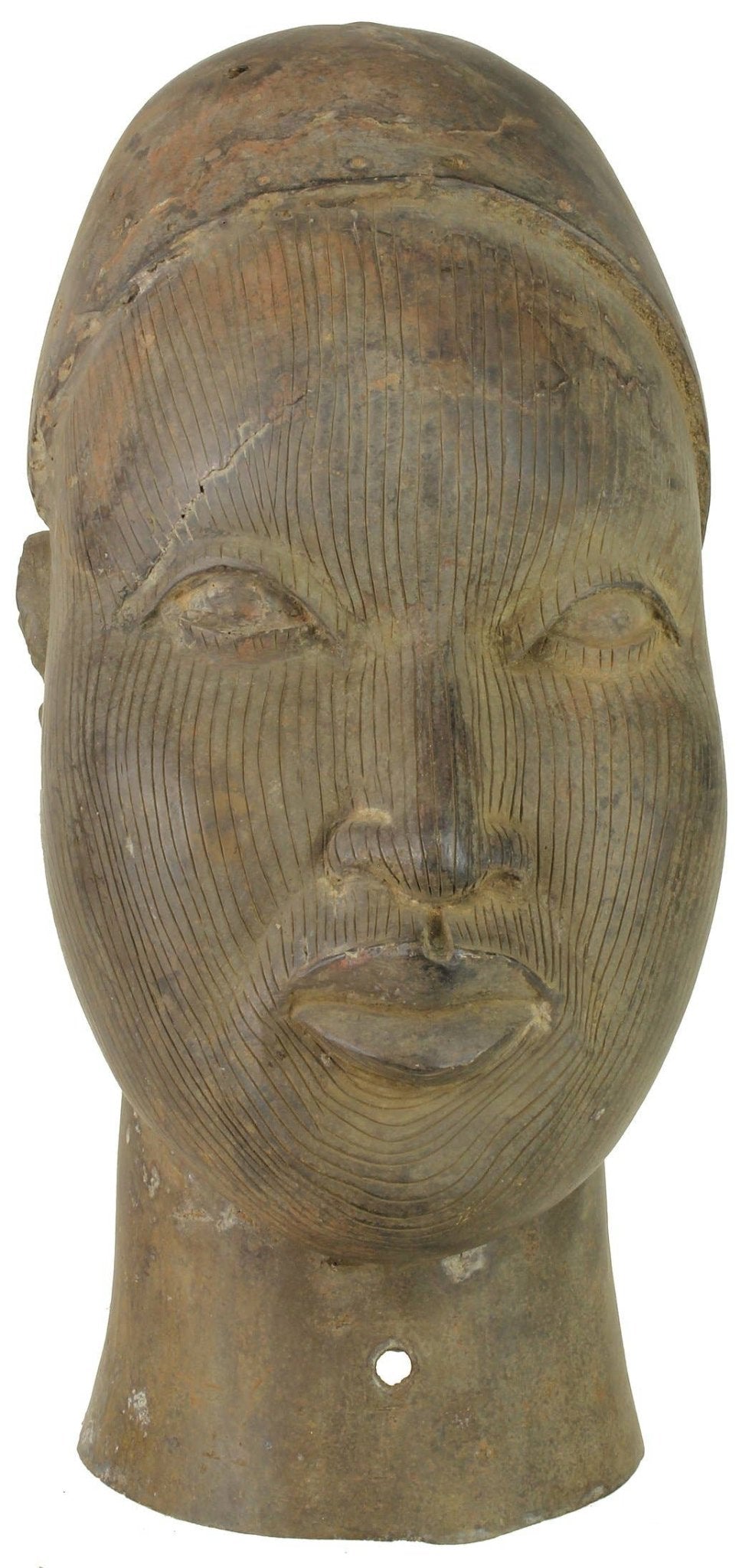 Yoruba Bronze Ife Head Figure | 12.5