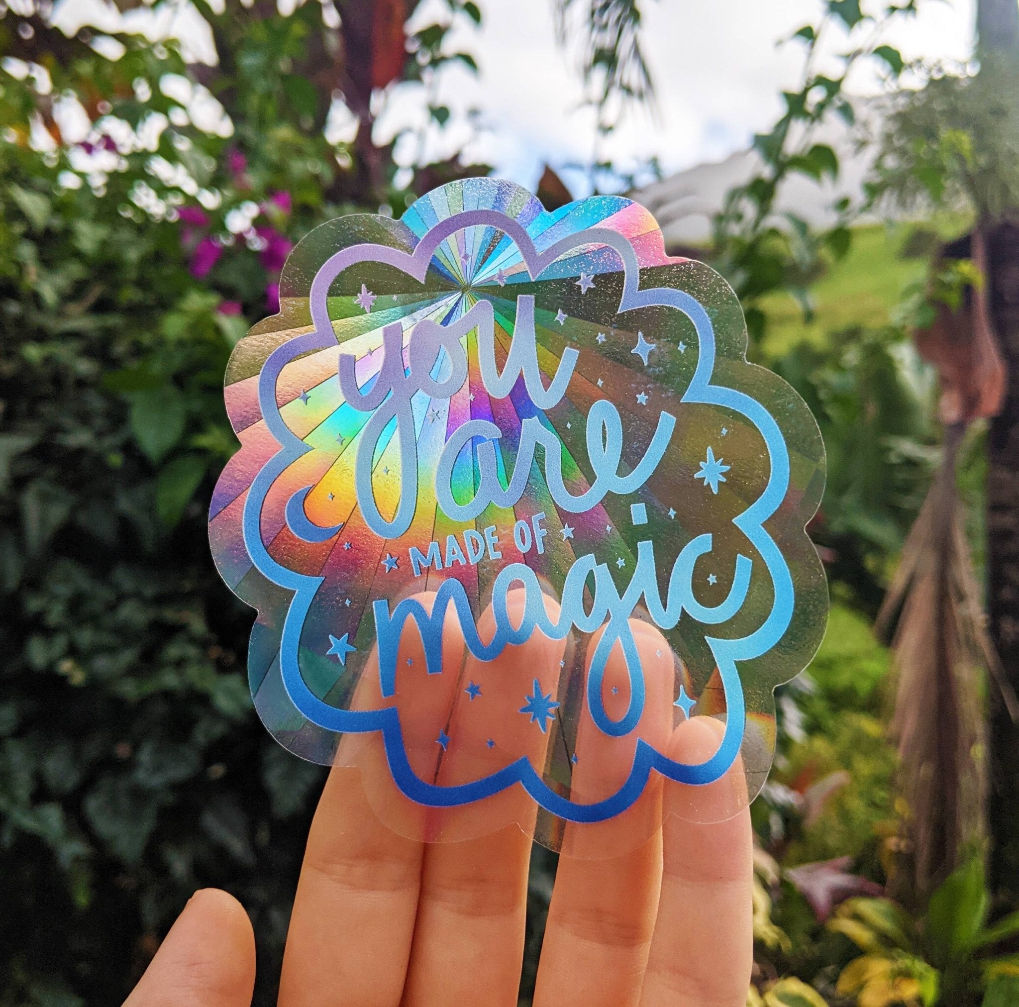 You Are Made of Magic | Sun Catcher | Rainbow Maker | Window Sticker - Spiral Circle