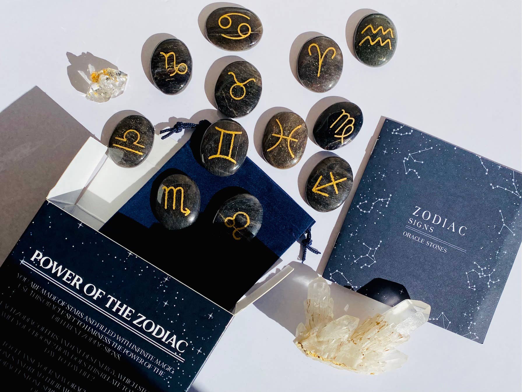 Zodiac Signs Oracle Stones Kit - Spiral Circle