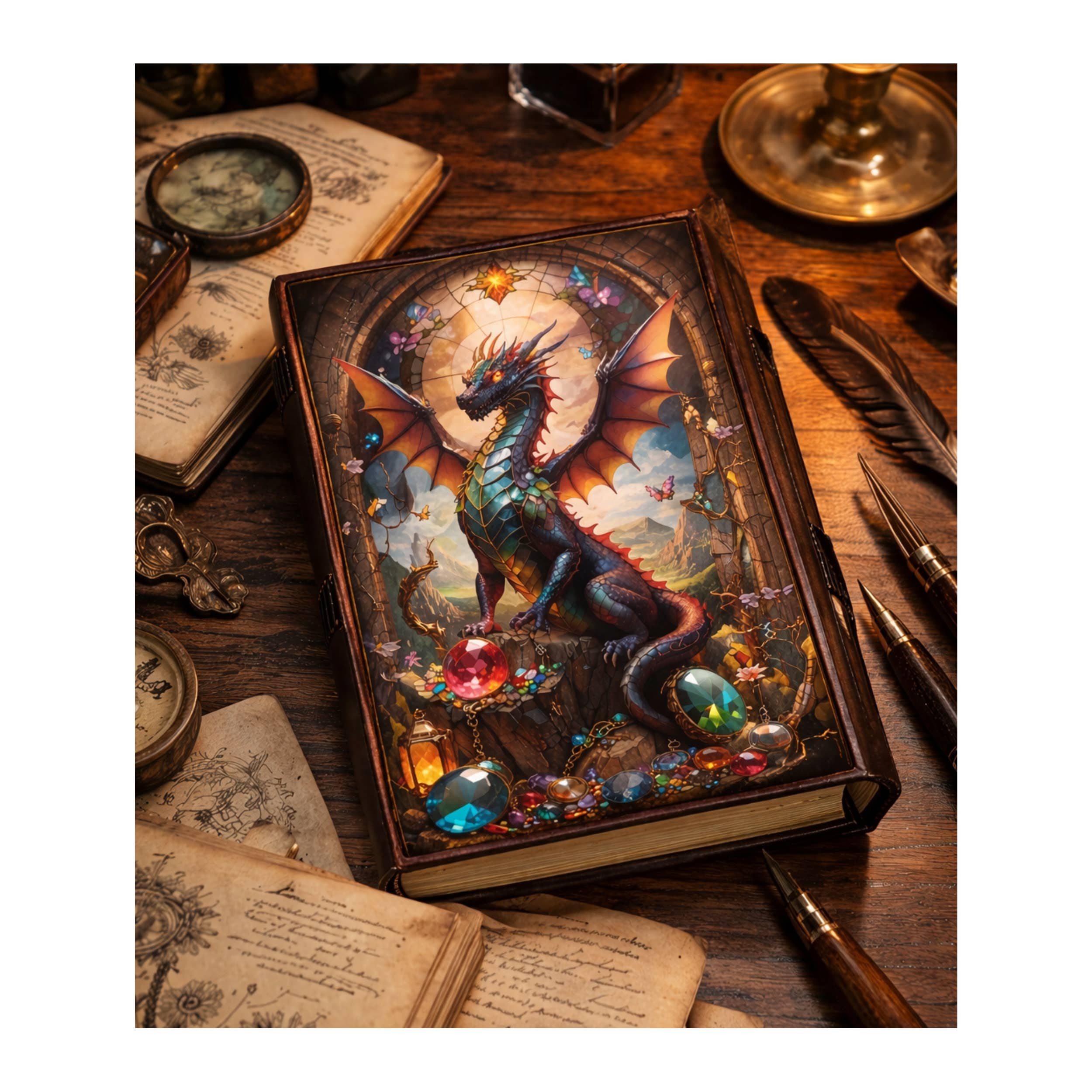 Dragon Vintage Celtic Leather Journal Notebook Diary Cover