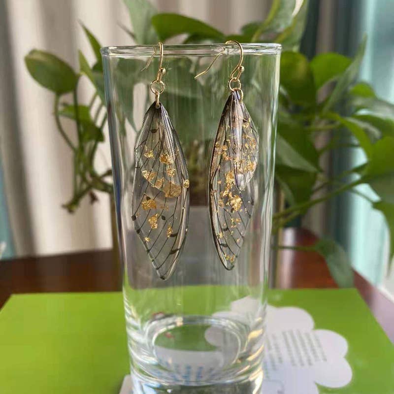 Gradient Cicada Wings, Butterfly Wings Earrings