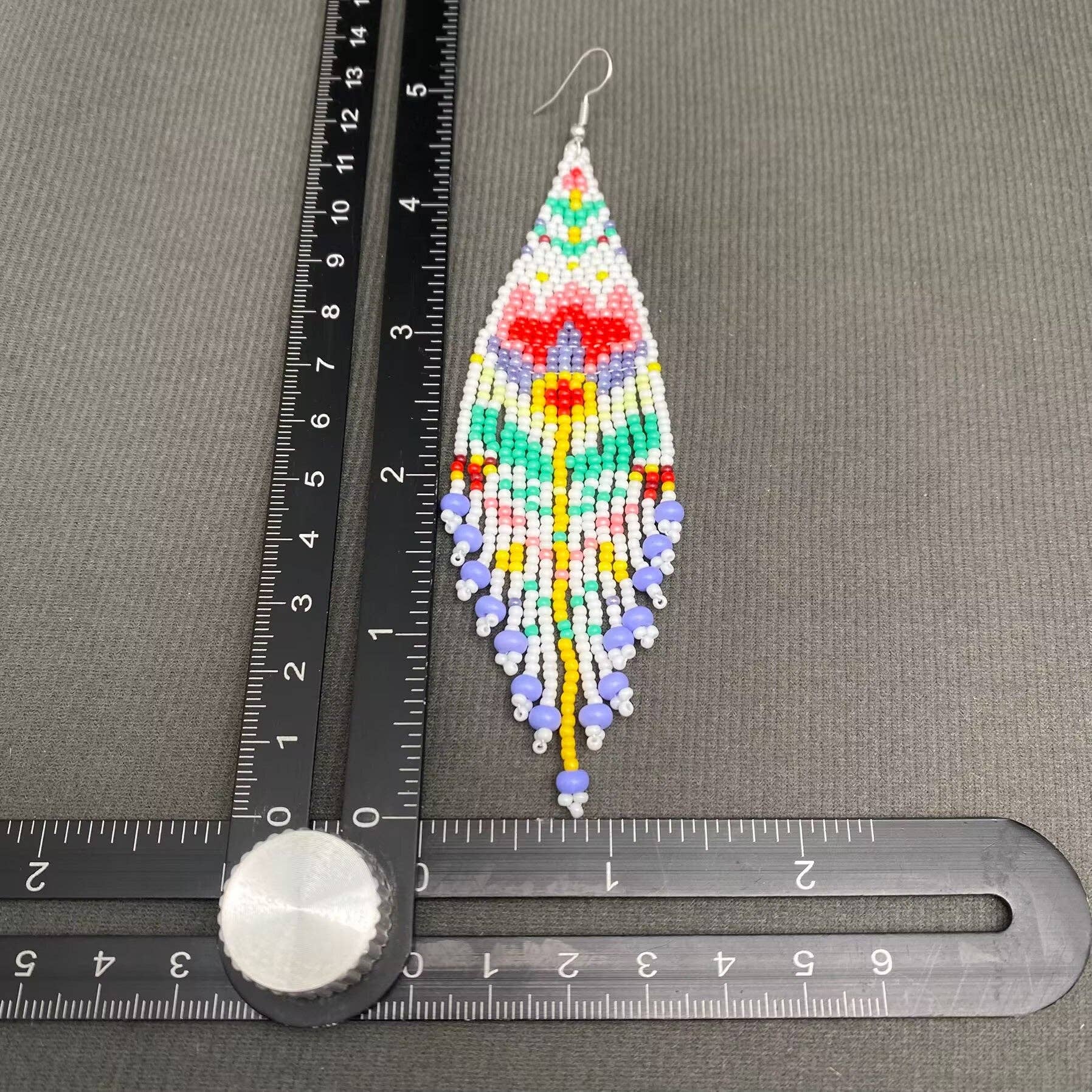 Bohemian Flower Colored Seed Beads Fringe Earrings