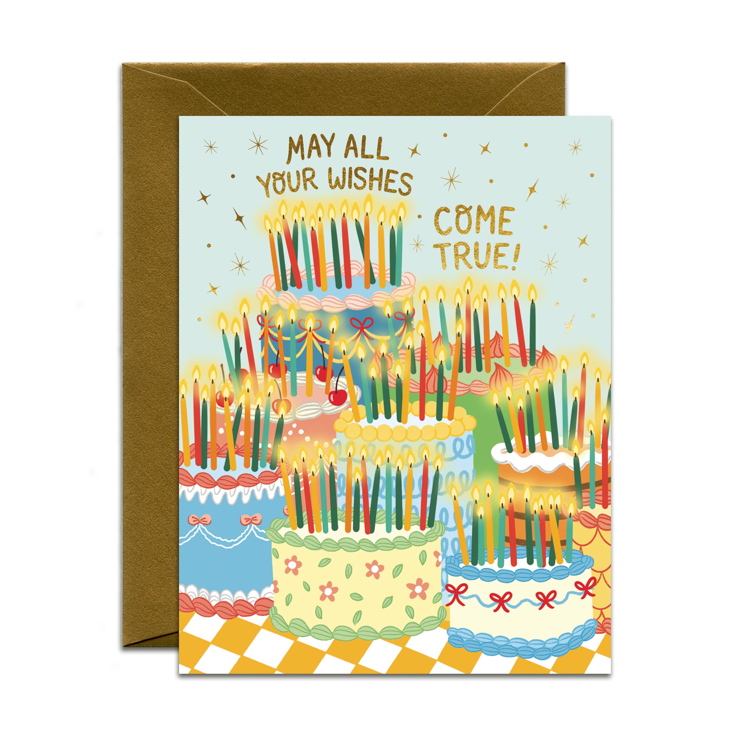 Retro Birthday Cakes Card