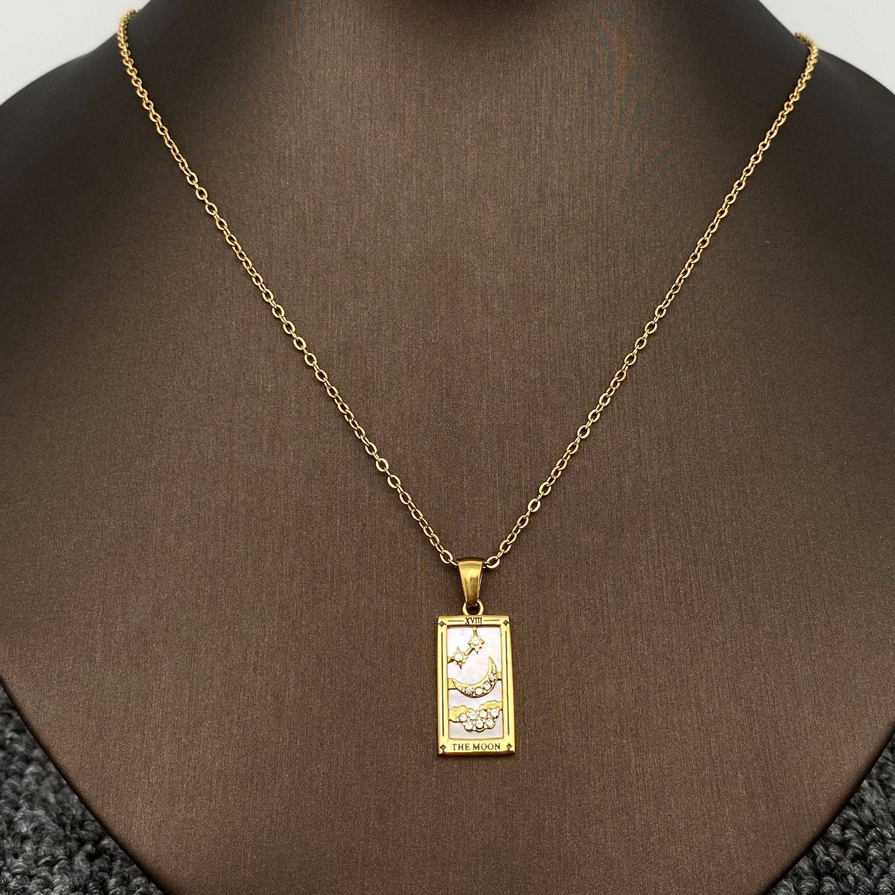 Star Moon Tarot Necklace | 18K Gold Plated