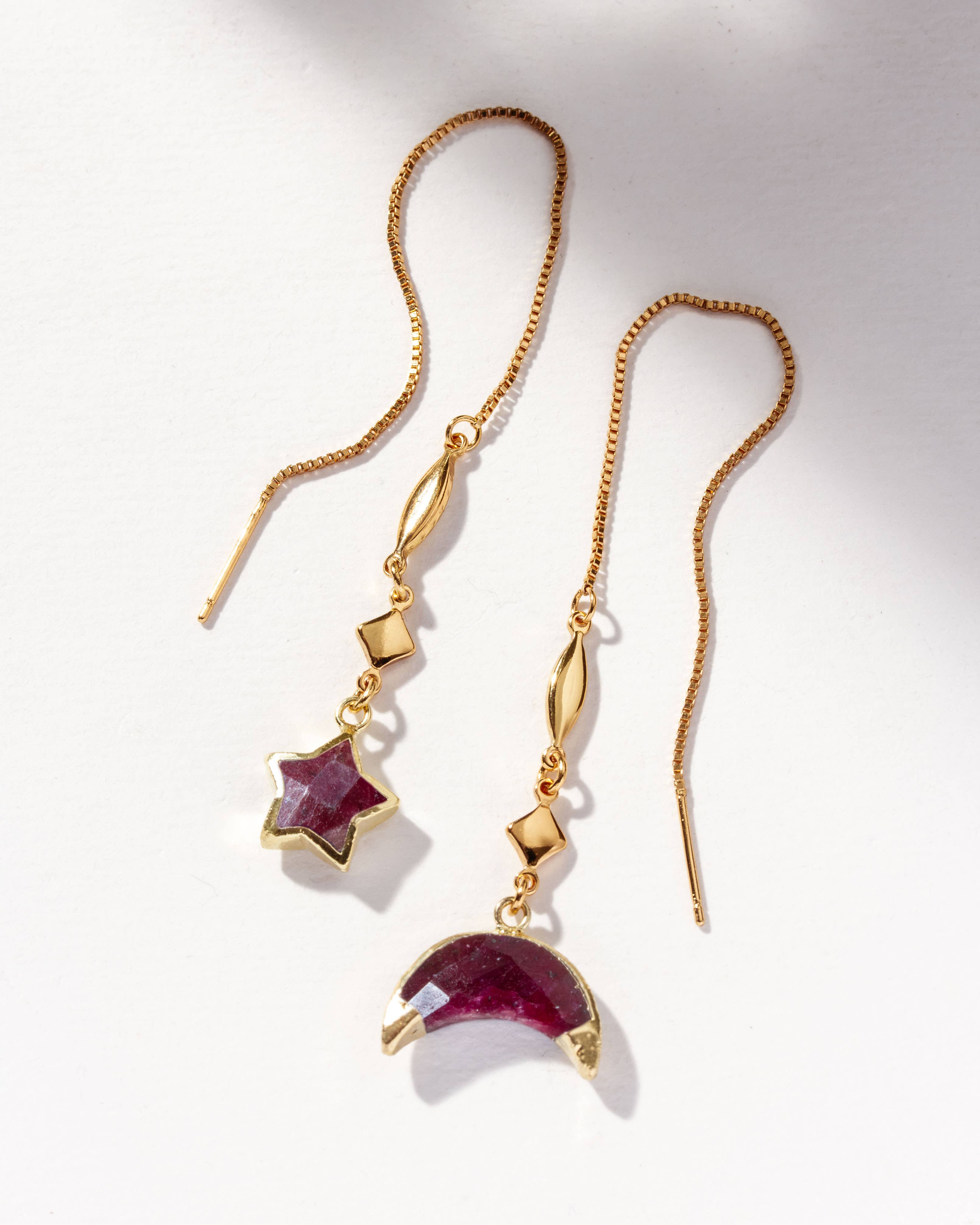 Dolce Cosmo Threader Earring - Ruby