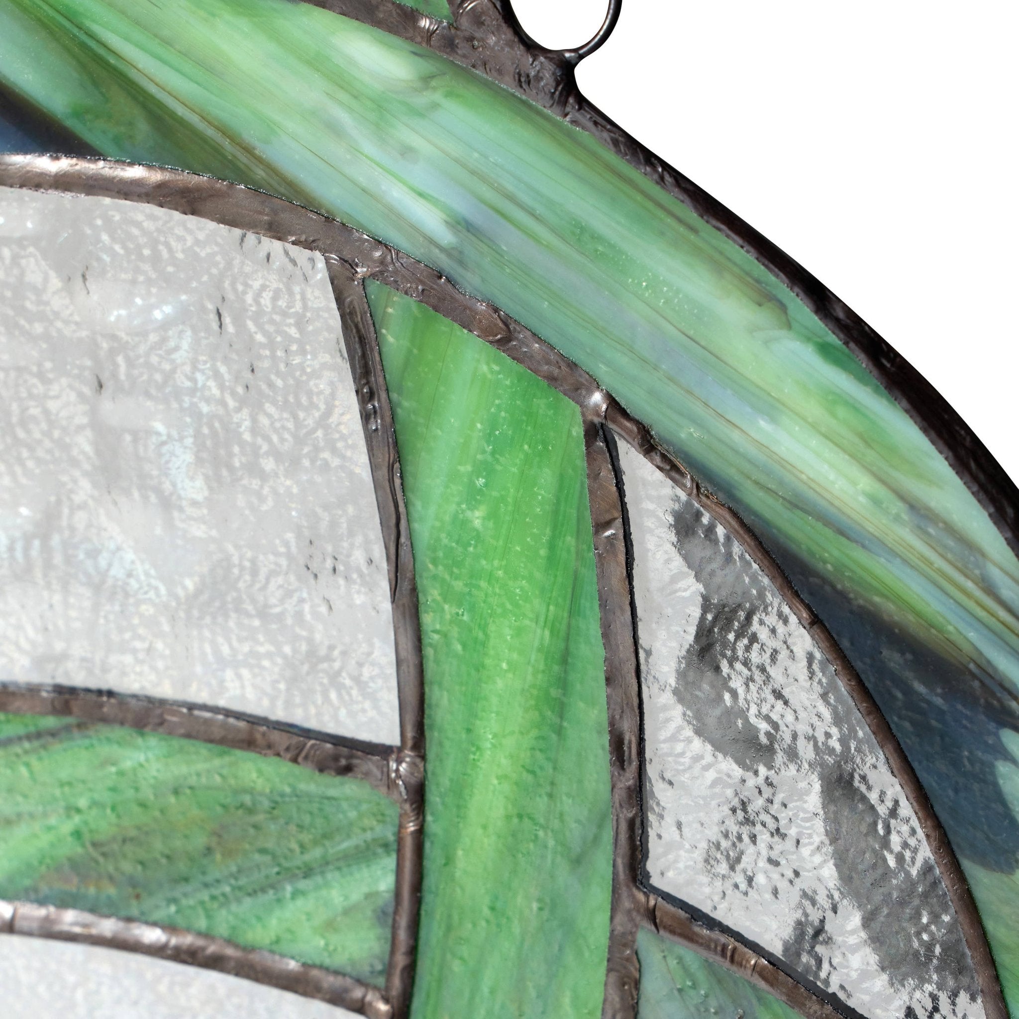 11.75"H Trinity Knot Celtic Stained Glass Window Panel - Spiral Circle