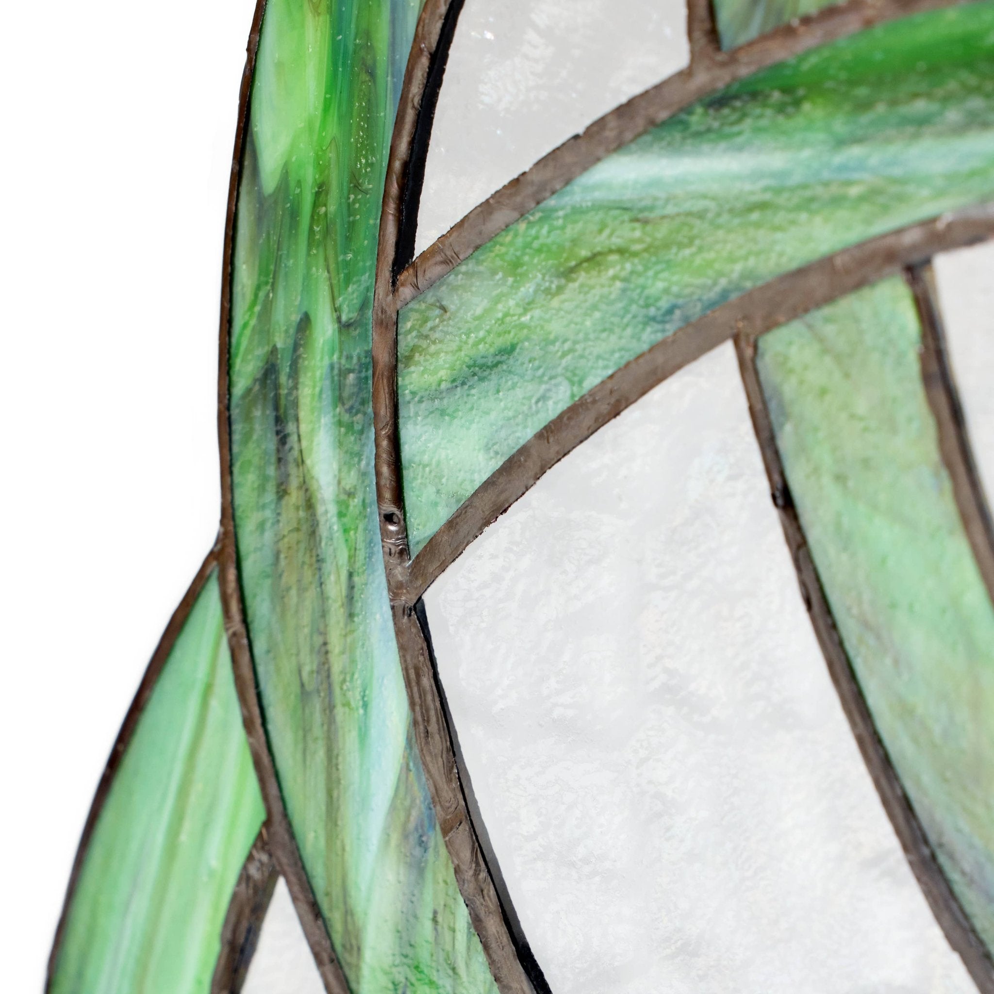 11.75"H Trinity Knot Celtic Stained Glass Window Panel - Spiral Circle